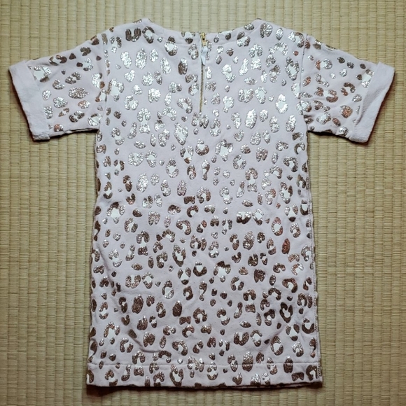 J.Crew Crewcuts Glitter Gold Cheetah Fleece Terry "T" Dress - Picture 4 of 5